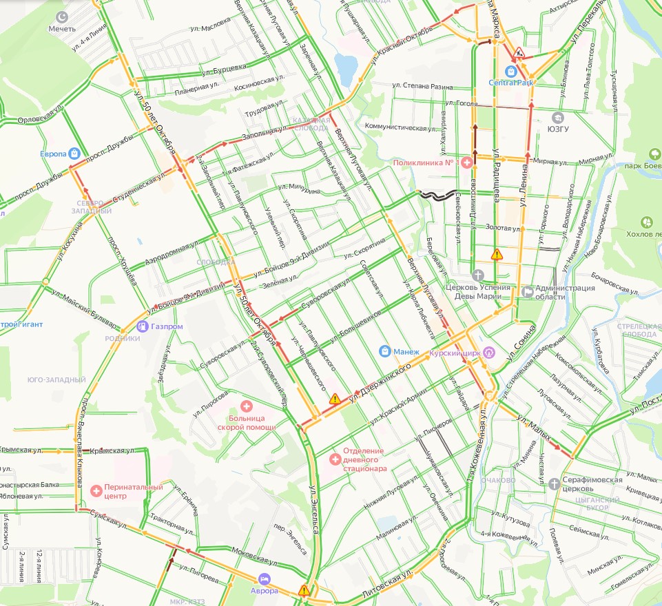 В связи с загруженностью дорог, возможно опоздания более 7-30 мин, данные  на 17:11 22.02.2024 г - Портал пассажира г. Курска - Курский Транспорт